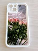 iPhone15 ホワイト バラ スマホケース 薔薇 韓国 iPhoneケース_画像6