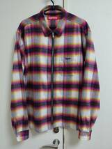 Supreme　Shadow Plaid Flannel Zip Up Shirt Mサイズ　ネルシャツ_画像2