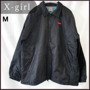 X-girl エックスガール ブルゾン オーバーサイズ コーチジャケット 2M ブラック 黒 アウター