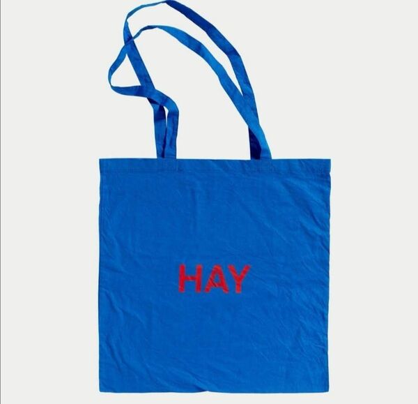 【廃盤】HAY21ss新作青トートバッグ（赤ロゴ）【海外購入正規品】