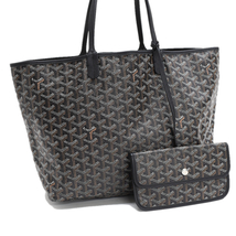 新品同様 ゴヤール サンルイPM トート ショルダーバッグ ヘリンボーン コーティングキャンバス ブラック ポーチ付 GOYARD_画像1