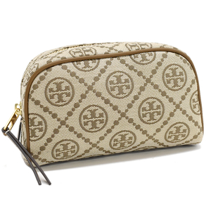 Тори Берч Косме, мешочек 140293 т монограмма Жаккард Canvas Beige Brown Tory Burch