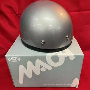 * unused goods * MACH helmet A-2A size LL 60 half helmet half hell silver genuine rice field . shop size adjustment pad attaching (04026E