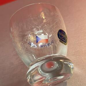 ☆未使用品☆ BOHEMIA GLASS ボヘミアグラス 冷酒グラス 5客 酒器 クリスタルガラス チェコスロべキア 工芸品 美品 希少 (04146Fの画像4