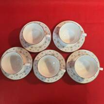 ☆美品☆ Noritake Ivory China ノリタケ アイボリーチャイナ カップ ソーサー 5客セット 金彩 花柄 レース ヴィンテージ (04166E_画像3