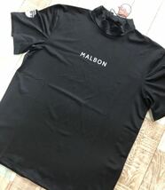 マルボンゴルフ MALBON GOLF 　シャツ　モックネック　半袖　黒_画像2