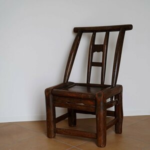 Antique Chinese HandCarved Wood Mini Chair / 19th Century 家具 インテリア ヴィンテージ 中国