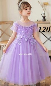 120. new goods purple Princess dress girl dress One-piece . birthday presentation costume child cosplay Christmas present Kids dress 