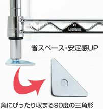 ドウシシャ ルミナスラック スチールラック 足回りパーツ 三角プレートアジャスター 2個セット IHT-A2 幅5cm 幅広で安定_画像4