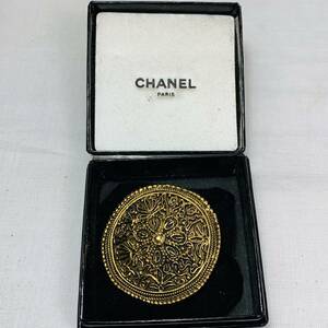 CHANEL シャネル ブローチ ヴィンテージ 1985 フラワー ゴールド 003 USED品 1円スタート