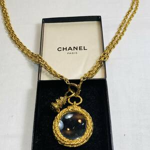 希少 CHANEL シャネル ルーペ ロングチェーンネックレス ゴールド メッキ ヴィンテージ アンティーク 003 USE品 1円スタート 