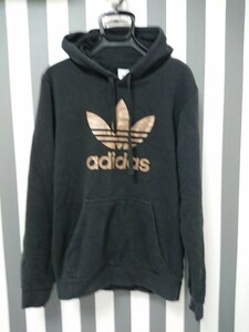 格安！アディダス オリジナルス adidas ブロンズカラーロゴプリントフーデッドパーカー 