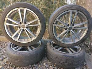 社外18インチ アルミホイール ポリッシュ 18×7.5j pcd114.3 5H 225/45R18