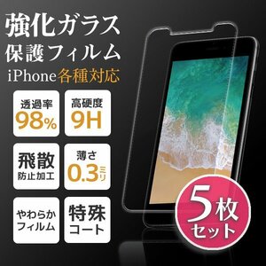 【5枚セット】最新機種対応 iPhone 強化ガラスフィルム 厚み0.3mm iPhone13 Pro MAX クリア 指紋防止 高透明 超強度 9H 保護フィルム