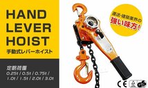 未使用 レバーホイスト ガッチャチェーン チェーンホイスト 1t 手動式 荷締め 重機回送 荷締機 ジャッキ チェーン ガッチャ _画像2