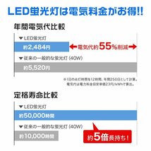 【4本セット】1年保証 LED蛍光灯 40W LED蛍光灯 直管 蛍光灯 グロースターター式 120cm SMD 昼光色 工事不要 ポリカーボネート 長寿命 防虫_画像4