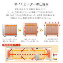 オイルヒーター 13畳 タオルハンガー付 ヒーター おしゃれ 省エネ 節電_画像5