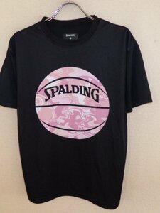 z4796SPALDING★スポルティング★プリントTシャツ★サイズM★黒色★激安★送料格安