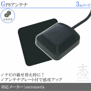 即納 GPSアンテナ カロッツェリア carrozzeria AVIC-VH009 AVIC-VH009G プレート付 感度UP GPS 高品質 置き型 小型 汎用