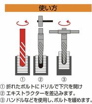 エキストラクター　セット　逆タップ　ボルト抜き　ドリル　キリ_画像5