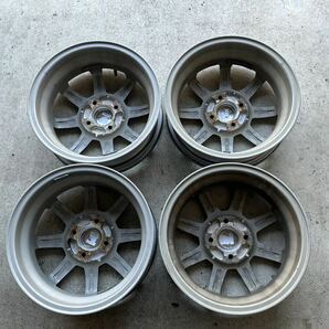 【中古】札幌 引取歓迎 アルミホイール 4本セット 14インチ LAYCEA 14×4.5J 100 4H +45 インセット レイシア タント等 【札TB01】の画像8