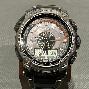 【中古】腕時計 CASIO カシオ PRO TREK プロトレック PRW-5000 タフソーラー 電波ソーラー トリプルセンサー デジアナ メンズ 【札TB02】の画像2