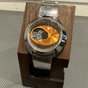 【中古】腕時計 CITIZEN シチズン INDEPENDENT 1481010 腕時計 6038-L16274 クオーツ アナログ ラウンド オレンジ シルバー 【札TB01】の画像1