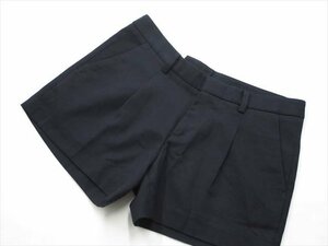 80%OFF 定価\2,990 新品タグ付 ユニクロ UNIQLO ワンタックウールブレンドショートパンツ ネイビー 【メール便可】