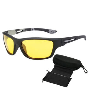  polarized light sunglasses men's driving fishing polarizing lens running mountain climbing baseball sports sunglasses Golf UV400 light weight road bike case yellow 