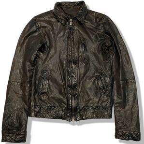 Rare 00's JAPANESE LABEL Uneven dyed leather jacket archive goa ifsixwasnine kmrii share spirit lgb 14th addictionの画像1