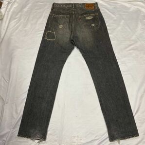 Rare 00's JAPANESE LABEL OKAYAMA’S Black Boro Denim Pants archive goa ifsixwasnine kmrii share spirit lgb 14th addictionの画像6