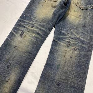 Rare 00's JAPANESE LABEL Rust-dyed damage denim pants archive goa ifsixwasnine kmrii share spirit lgb 14th addictionの画像6