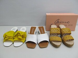 1 jpy sandals LANVIN size L yellow STACCATO size 24.5 white galimo size 39 3 pair together 