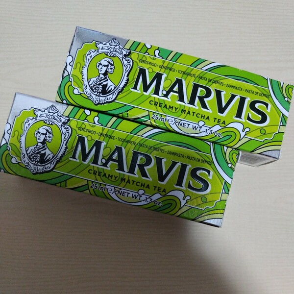 ★新品★MARVIS　マービス　マーヴィス　歯磨き粉　クリーミーマッチャティー　抹茶　SWEET＆SOUR RHUBARB　25mL　2箱