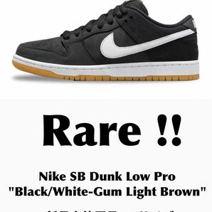 【完売モデル】Nike SB Dunk Low Pro "Black/White Gum Light Brown" 新品28.0