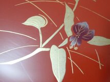 o40：日本 工芸品 塗り 小物入れ 花柄 フラワー インテリア 飾り 置物_画像3