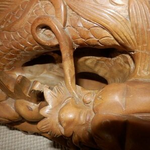 o124：木彫りの龍 辰 干支 インテリア 飾り 置物 縁起 工芸 彫刻の画像8