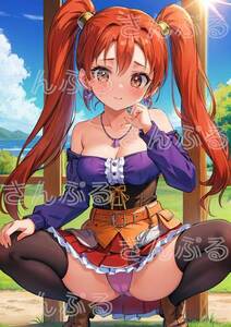 1円 R010 ゼシカ ドラゴンクエスト ドラクエ8 DQ8 A4 同人 イラスト 美少女 コスプレ Anime アニメ イラストアートポスター セクシーアート