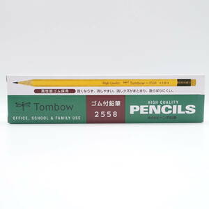 トンボ鉛筆 消しゴム付 2558 HB 1ダース 12本入り Tombow 未開封 文具 学校 筆記用具 勉強 学習/14684