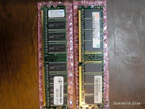 旧PC用メモリ DDR-400 512MB 2枚