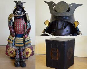  armour present . armor head shape helmet that time thing star anise stick attaching elmet of armor life-size Sengoku era antique old fine art 