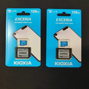 新品未使用 旧東芝 KIOXIA EXCERIA micro SD 128 GB アダプター付き 2枚セット