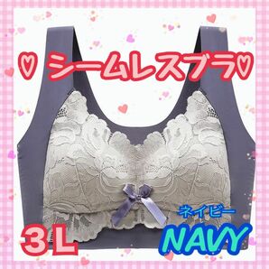 下着 ブラ　シームレス 大きいサイズ　ナイトブラ　ノンワイヤー　レース　育乳