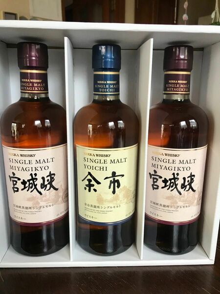 余市・宮城峡　飲み比べセット３本　箱付き　余市 宮城峡 シングルモルト ニッカウヰスキー NIKKA