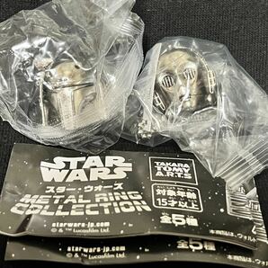 スター・ウォーズ メタル リング コレクション ボバ・フェット/C-3PO 2種セット ガチャ STAR WARS METAL RING COLLECTIONの画像1