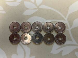 菊　五十円 50円 旧硬貨 古銭 コイン コレクター　コレクション　旧貨幣　旧硬貨　人気　綺麗な形 SET4