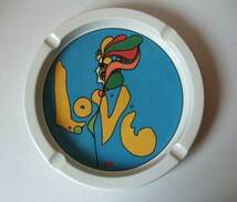 1960s Vintage / Peter Max / Ashtray / LOVE / 灰皿 大 １客 陶器製 当時物 ビンテージ中古品 実物　※キズあり_画像2