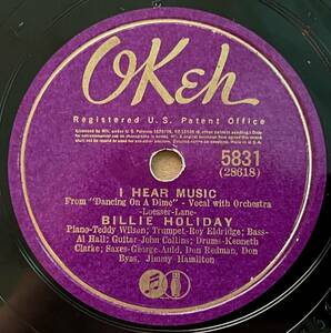 BILLIE HOLIDAY OKEH I Hear Music/ I’m All For You