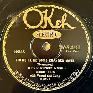 RED McKENZIE w EDDIE LANG OKEH There'll Be Some Changes Made/ My Syncopated Melody Man