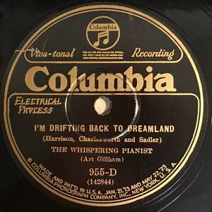 THE WHISPERING PIANIST COLUMBIA I’m Drafting Back To Dreamland/ I’m Only Another To You 